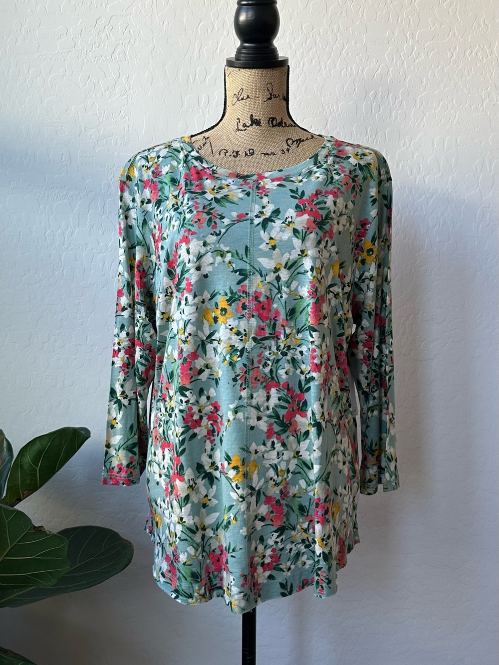 NWT Westbound Bundle Floral 3/4 sleeve Knit Blouse Size 1X